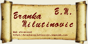 Branka Milutinović vizit kartica